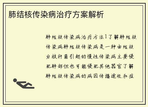 肺结核传染病治疗方案解析